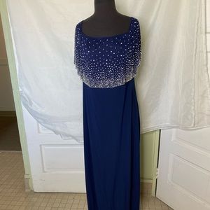 MSK Size Large Dark Blue Maxi Dress
